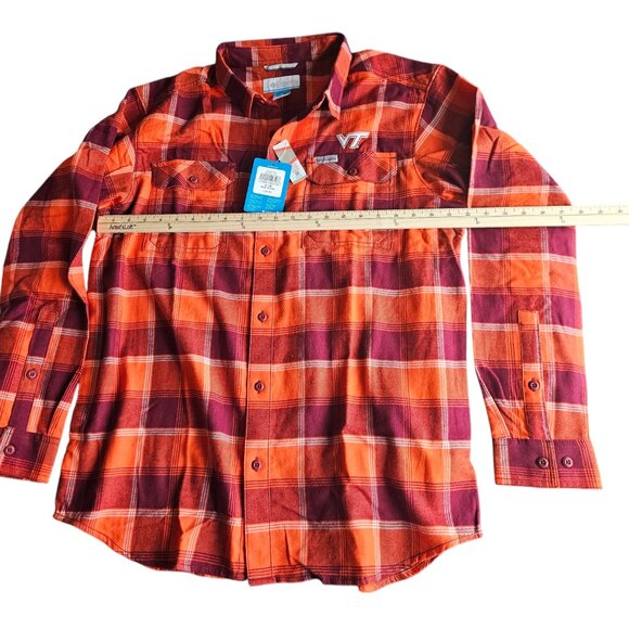 Columbia Shirt Men's Sz L Virginia Tech Flannel Button Up College VT Logo w Tags - Picture 9 of 9
